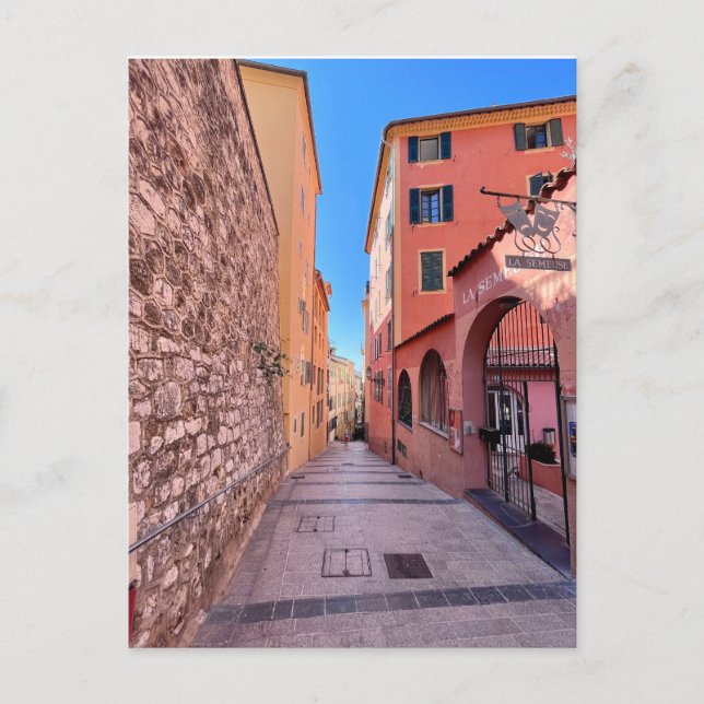 Cartão Postal Quaint becos franceses (Frente)