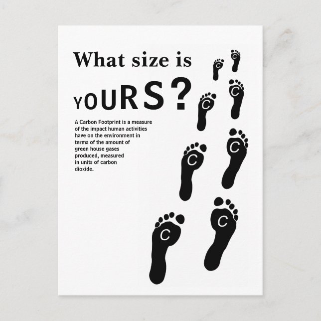 CARTÃO POSTAL QUAL É O SEU TAMANHO? | PEGADA DE CARBONO (Frente)