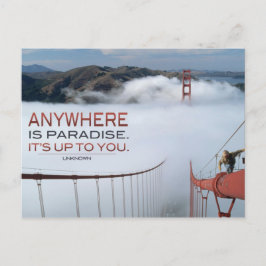 Cartão Postal Qualquer lugar é Cartão-postal Inspiracional Paraí