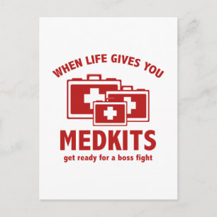 Cartão Postal Quando a vida te dá medkits