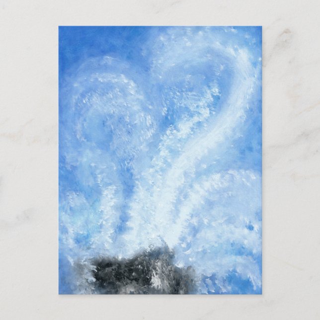 Cartão Postal Quando as ondas do oceano caem sobre a aquarela da (Frente)