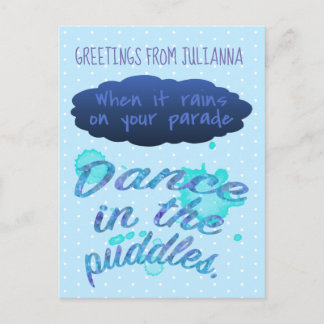 Cartão Postal Quando chove inspiração, citação de encorajamento