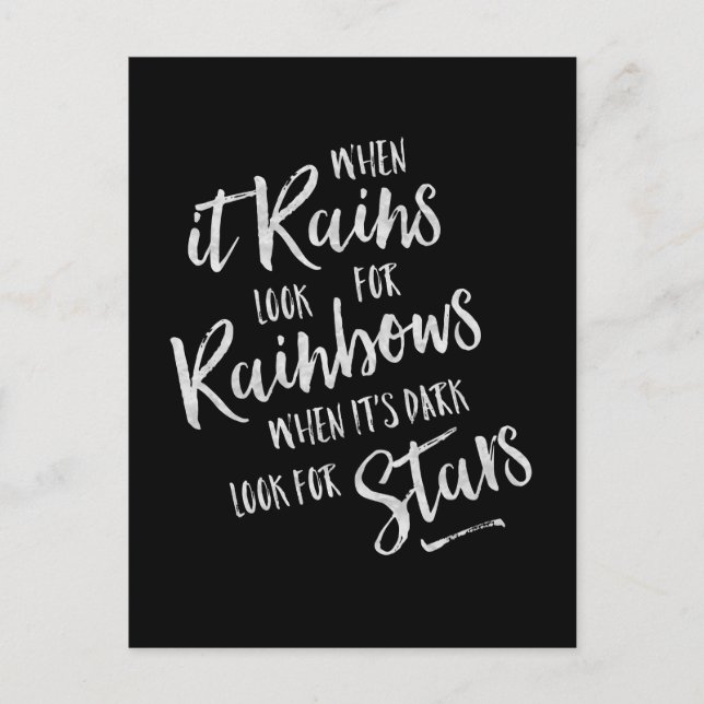 Cartão Postal Quando chove - Placa Inspiradora (Frente)