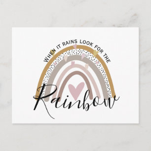 Cartão Postal quando chove procure o arco-íris