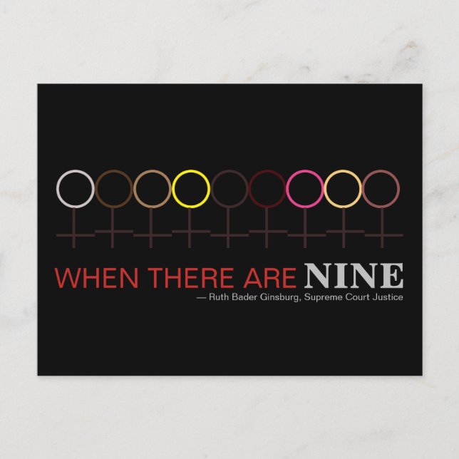 Cartão Postal Quando há nove Justiça, Ginsburg RBG Black (Frente)