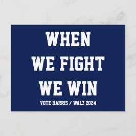Cartão Postal Quando Lutamos, Ganhamos Harris Walz