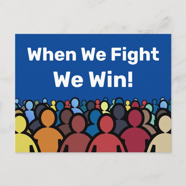 Cartão Postal Quando Lutamos, Ganhamos Harris Walz (Frente)