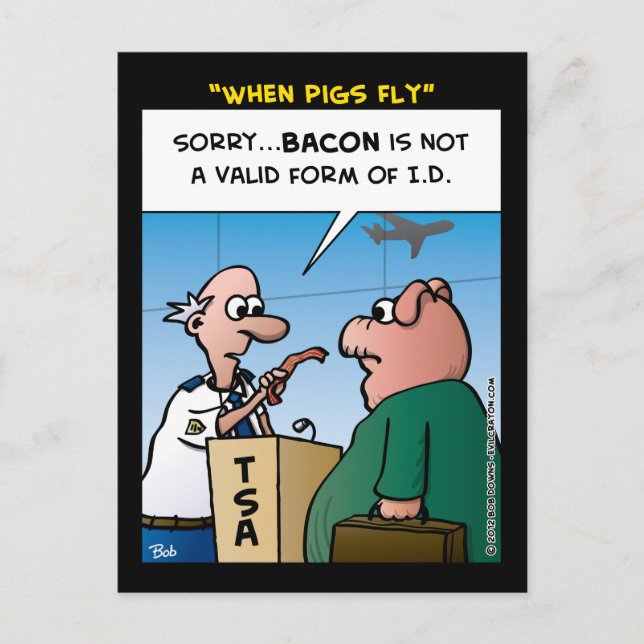 Cartão Postal "Quando os porcos voam" (Frente)