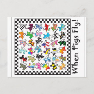 Cartão Postal Quando os porcos voam postais