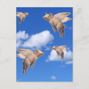 Cartão Postal Quando os suínos voam