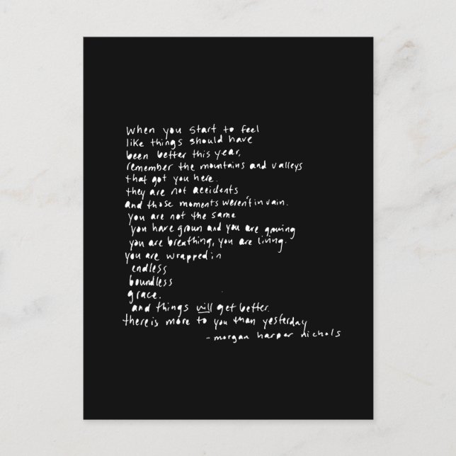 Cartão Postal quando você começa a sentir que as coisas deveriam (Frente)