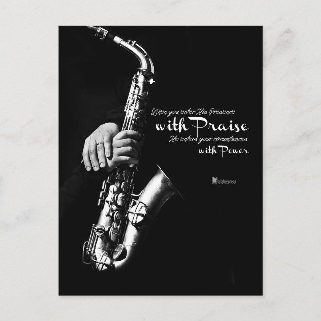 Cartão Postal Quando você entra em Sua presença com Louvor (Frente)
