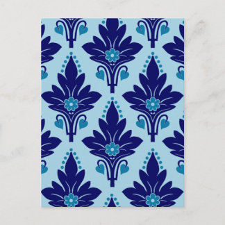 CARTÃO POSTAL QUANTIROSO DAMASK: AZUL EM AZUL