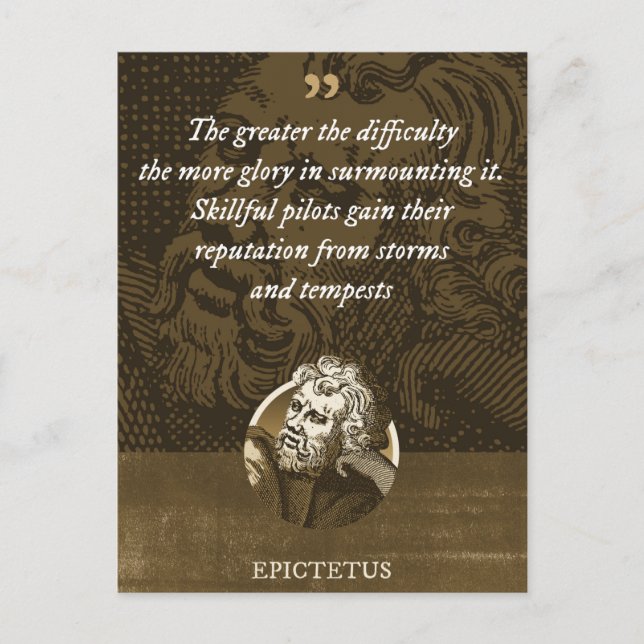 Cartão Postal Quanto maior a dificuldade mais glória (Frente)