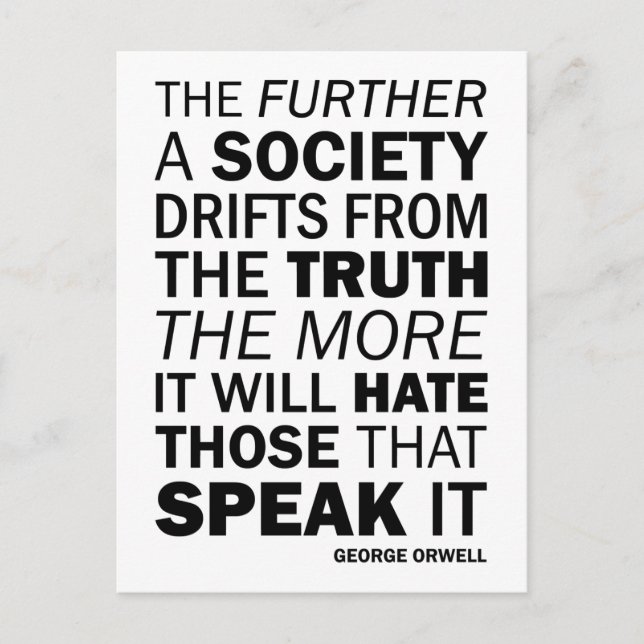 Cartão Postal Quanto mais uma sociedade se afasta da verdade (Frente)