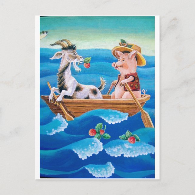 Cartão Postal "Quantos morangos crescem no mar?" (Frente)