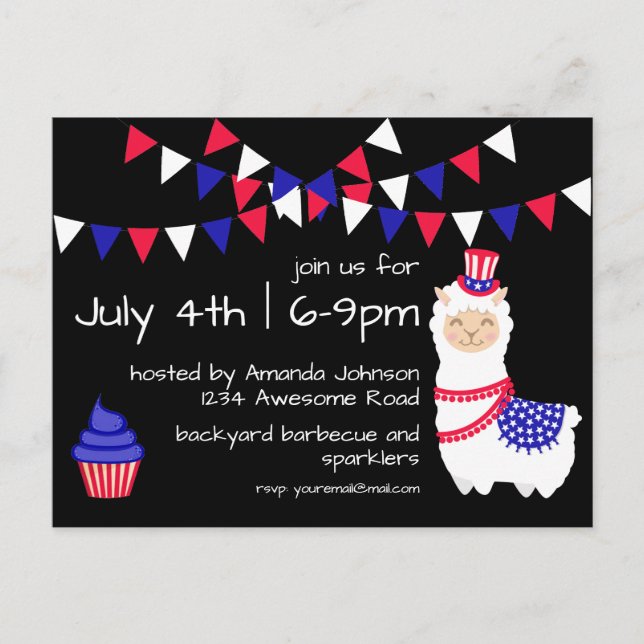 Cartão Postal Quarta Festa Llama (Frente)