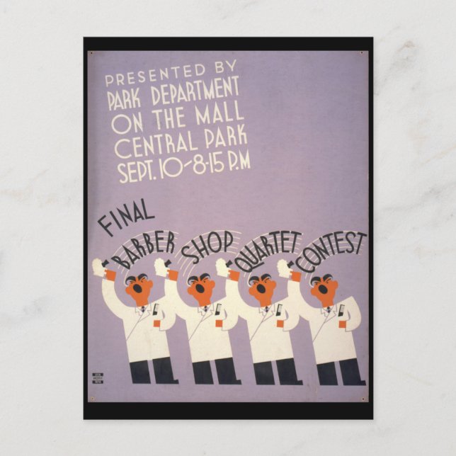 Cartão Postal Quarteto de Compro Barber (Frente)