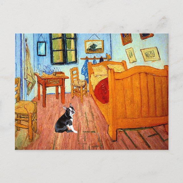 Cartão Postal Quarto - Boston Terrier #4 (Frente)