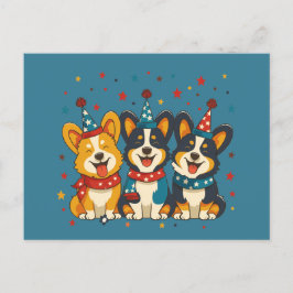 Cartão Postal Quarto De Julho, Pembroke Welsh Corgi Dogs