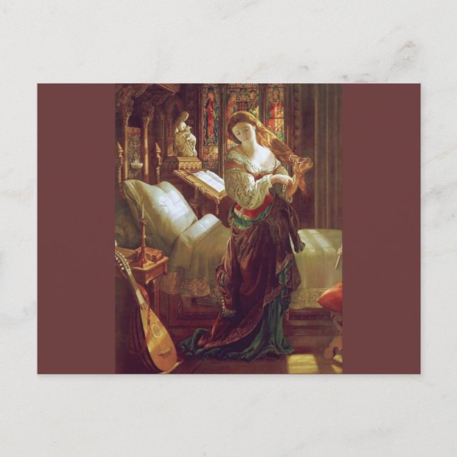 Cartão Postal Quarto feminino medieval (Frente)