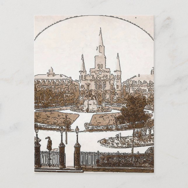 Cartão Postal Quarto Francês Lace Jackson Square 1925 (Frente)