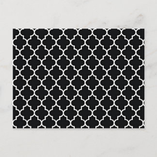 Cartão Postal Quatrefoil Preto e Branco