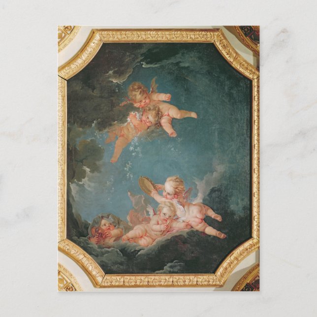 Cartão Postal Quatro estações no Salle du Conseil - Winter (Frente)