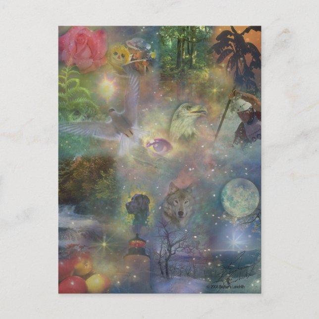 Cartão Postal Quatro Estações - Primavera de Verão de inverno ou (Frente)