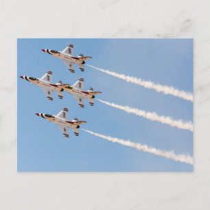 Cartão Postal Quatro F-16 Thunderbirds voam em formação cerrada