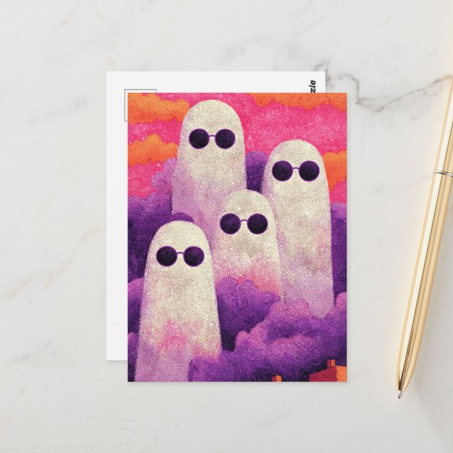 Cartão Postal Quatro fantasmas em óculos escuros (Frente/Verso In Situ)