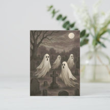 Quatro Fantasmas Sob a Lua Cheia no Cemitério