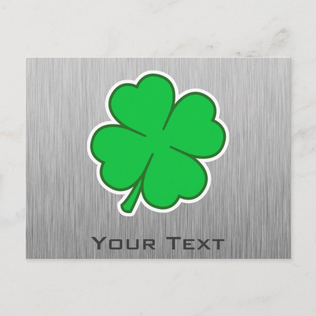 Cartão Postal Quatro Folhas de Folha; metal (Frente)