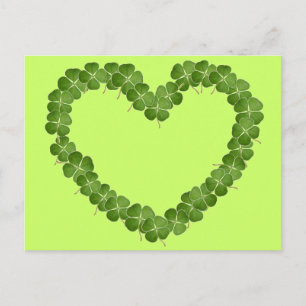 Cartão Postal Quatro Folhas de Véu Shamrock Heart