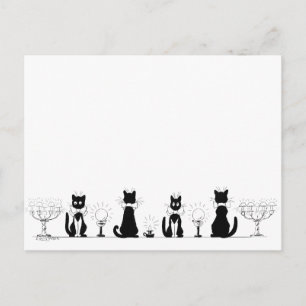 Cartão Postal Quatro Gatos Pretos, Louis Wain