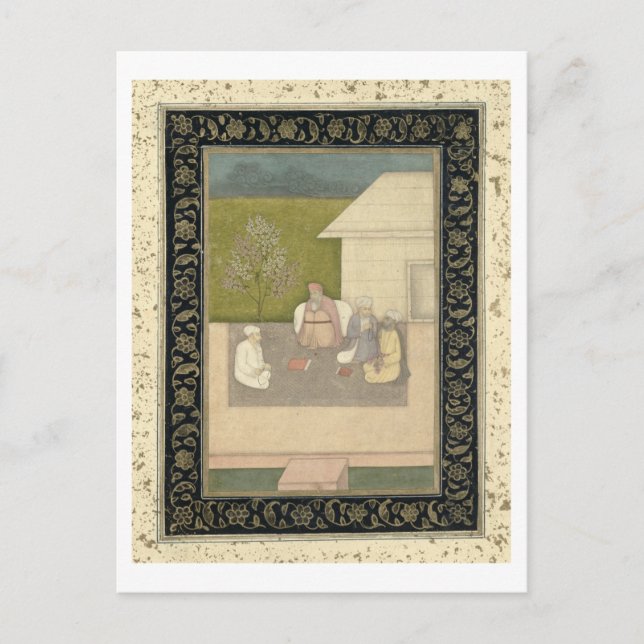 Cartão Postal Quatro homens sagrados muçulmanos sentados fora da (Frente)