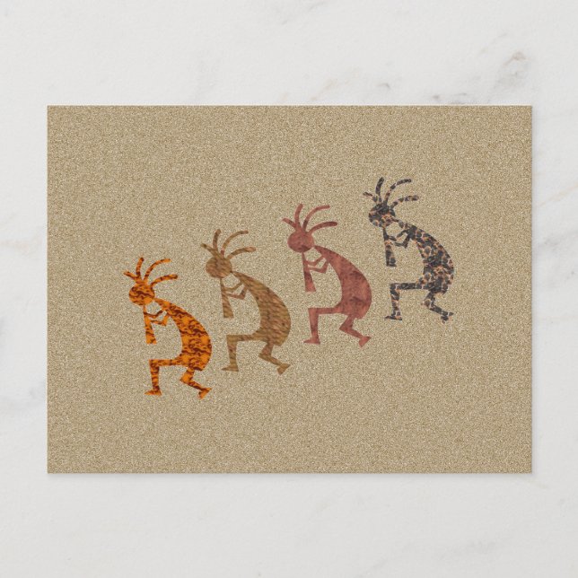Cartão Postal Quatro Kokopelli (Frente)