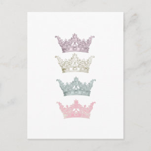 Cartão Postal Quatro Pastel Crowns
