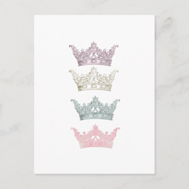Cartão Postal Quatro Pastel Crowns (Frente)