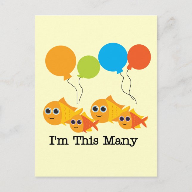 Cartão Postal Quatro peixes sou tantos Camisetas e presentes (Frente)