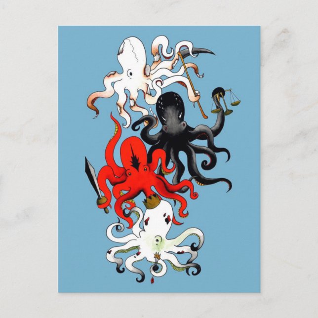 Cartão Postal Quatro polvos do Apocalipse (Frente)