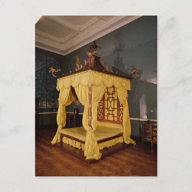 Cartão Postal Quatro Poster Bed, no estilo chinês, 1750 (Frente)