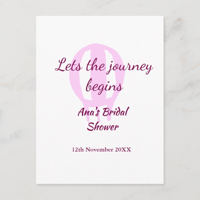 Cartão Postal que a jornada comece batizado de noiva adicione no (Frente)