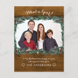 Cartão Postal Que Ano! Weihnachtskranz Foto