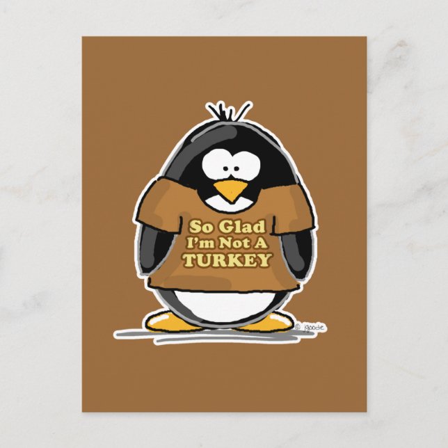 Cartão Postal Que bom que não sou um Pinguim Turco (Frente)