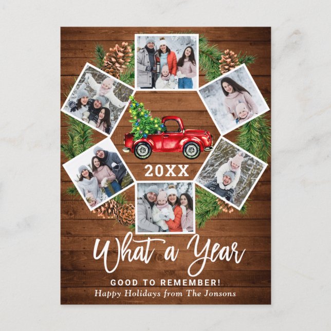 Cartão Postal Que Caminhão Vermelho da Fazenda Vermelha de Natal (Frente)