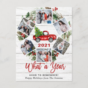 Cartão Postal Que Caminhão Vermelho da Fazenda Vermelha Natal 2