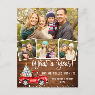 Cartão Postal Que Caminhão Vermelho da Fazenda Vermelha Natal 2