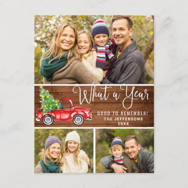 Cartão Postal Que Caminhão Vermelho de Fazenda Vermelha de Natal (Frente)