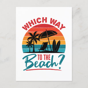 Cartão Postal Que caminho para o pouso da praia de Cute Summer